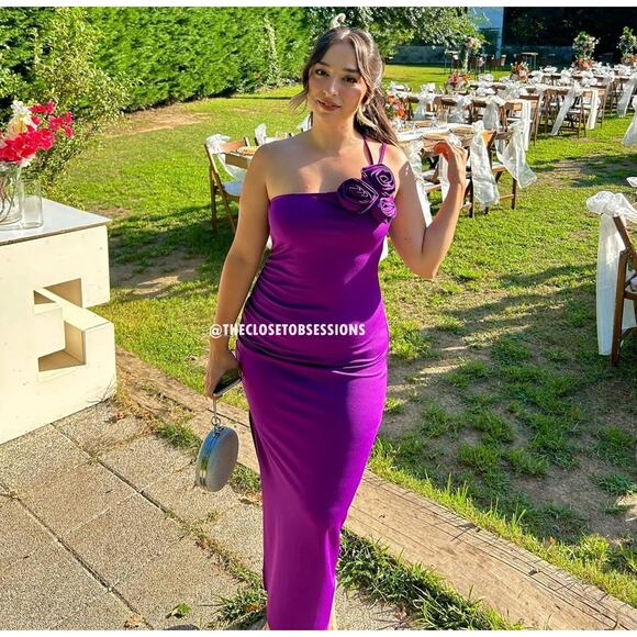 MANGO Blogger Fave Asymmetric Midi Dress 💜✨ NWT - Picture 12 of 16